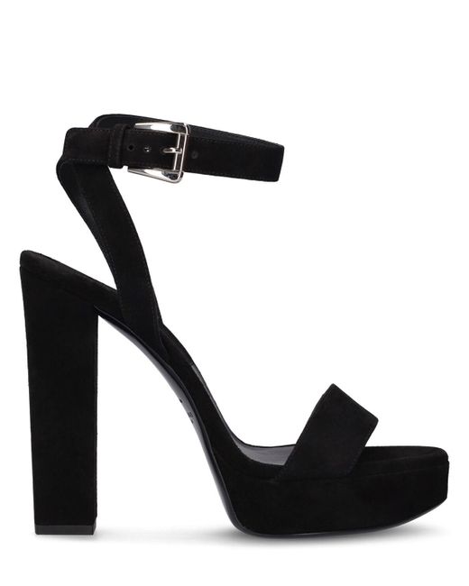 Michael Kors Black 110Mm Annabelle Runway Suede Sandals