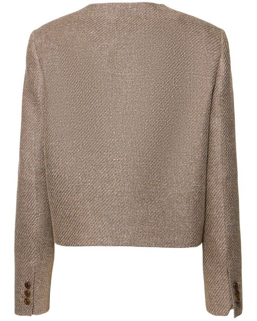 Blazé Milano Shamo リネンブレンドボレロジャケット Brown