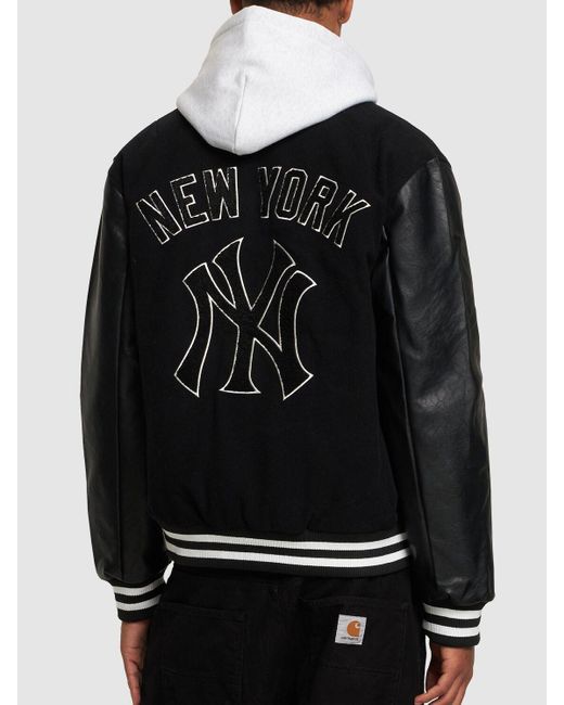 KTZ Black Mlb Ny Yankees Large Logo Varsity Jacket for men
