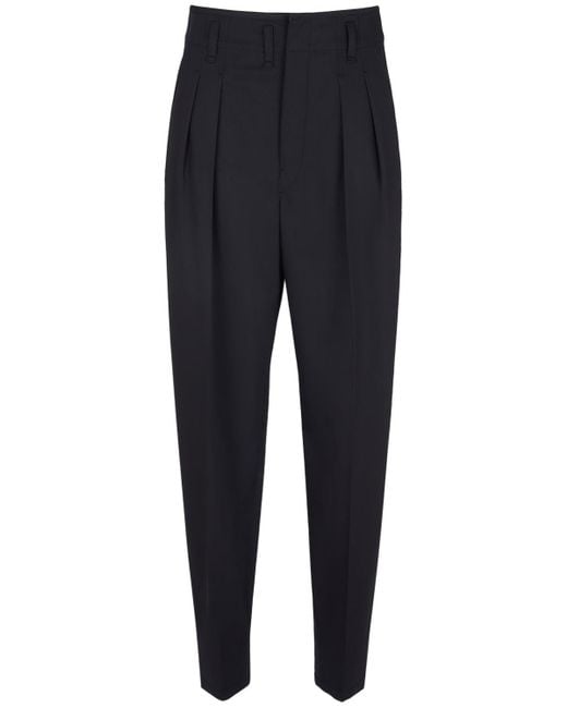 Lemaire Blue Tailored Pleated Wool Pants