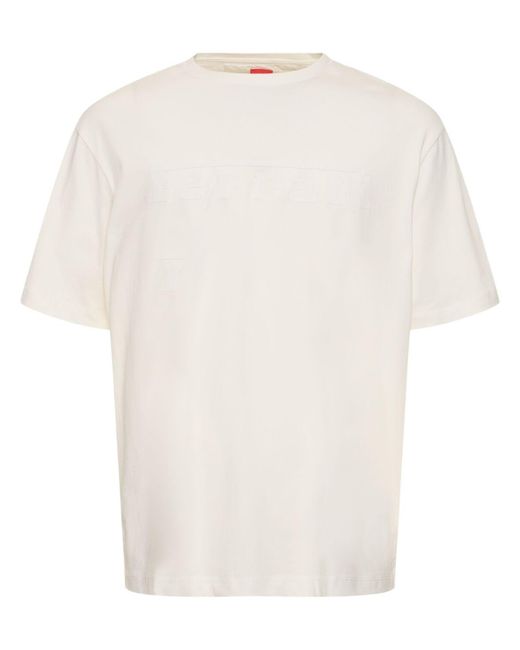 Ferrari T-shirt Aus Baumwolljersey Mit Logodruck in White für Herren
