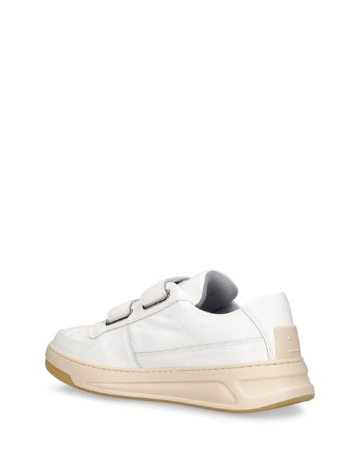 Acne White Perey Friend Leather Low Top Sneakers for men