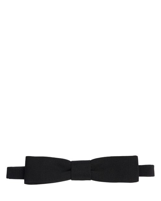 Saint Laurent Black Rectangle Wool Blend Bow Tie for men