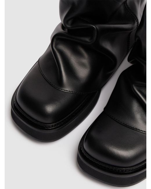 The Attico Black 30mm Hohe Kampfstiefel Aus Leder "mini Robin"