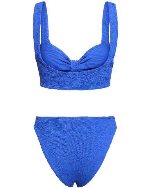 Hunza G Blue Bedruckter Bikini "bonnie"