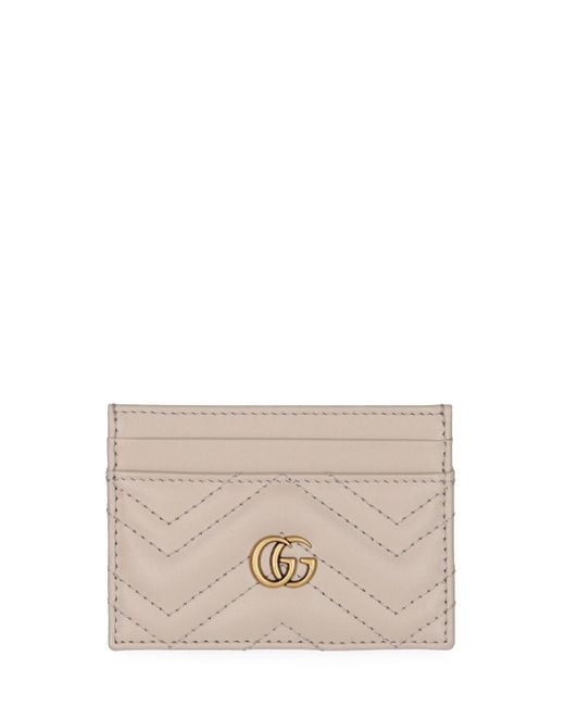 Gucci Natural gg Marmont Matelassé Leather Card Case