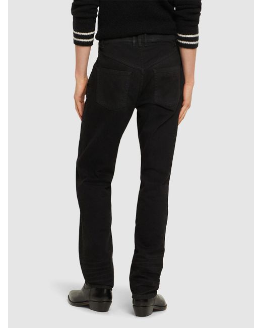 Pantalon regular en denim de coton Balmain pour homme en coloris Black
