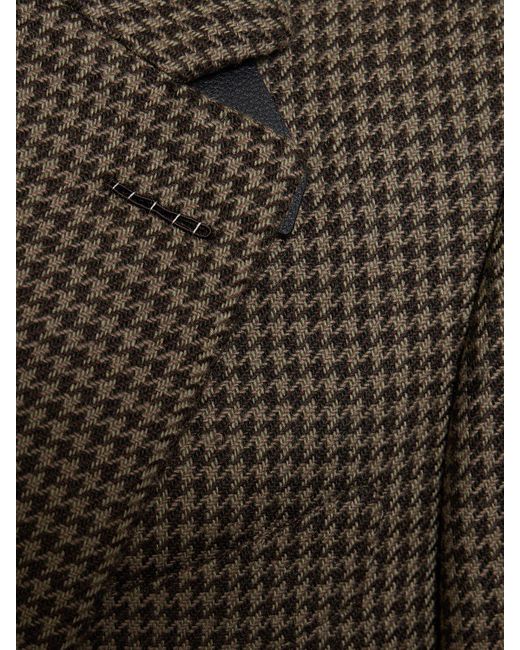 Tom Ford Green Atticus Wool Houndstooth Jacket for men