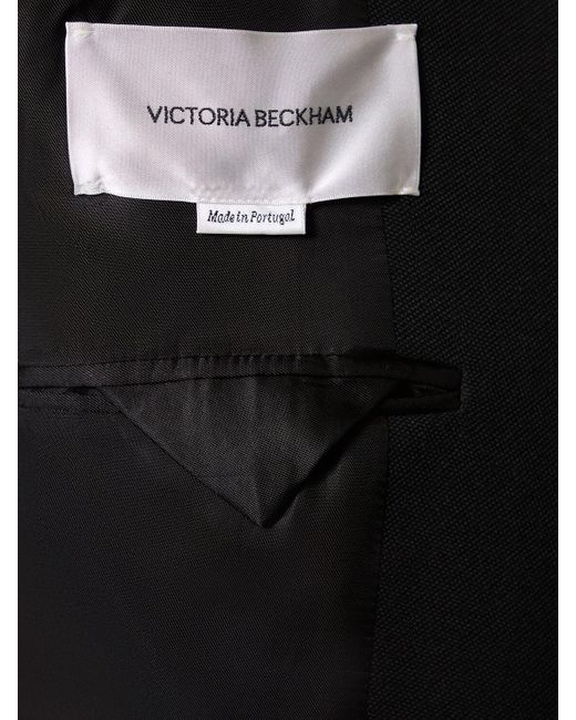 Blazer de lana con bolsillo de parche Victoria Beckham de color Black
