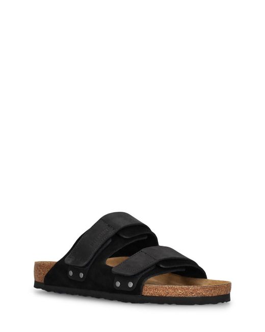 Birkenstock Black Uji Suede Sandals for men