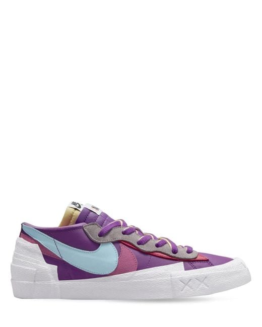 Nike Synthetic Sacai Kaws Blazer Low Sneakers in Purple - Lyst