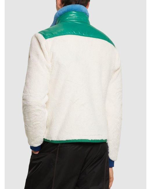 3 MONCLER GRENOBLE Green Polartec Nylon Blend Zip Up Cardigan for men