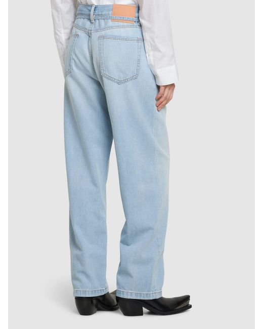 Jeans de denim con cintura alta Acne de color Blue