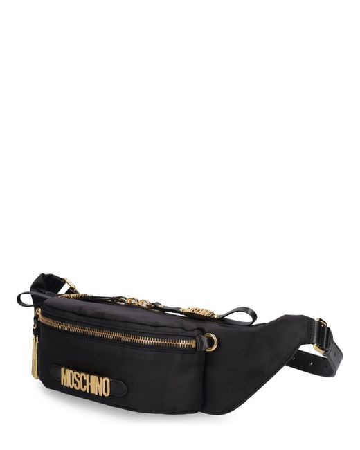 Moschino Black Multi-Pocket Nylon Belt Bag