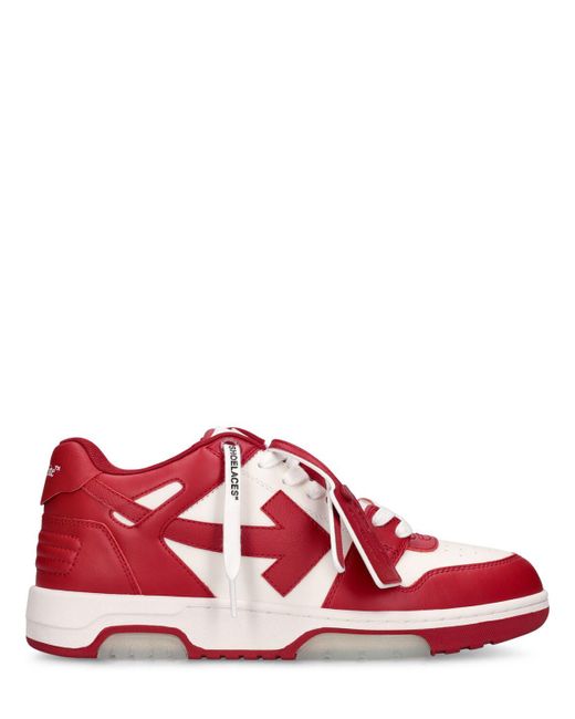 Off-White c/o Virgil Abloh Red Out Of Office Leather Sneakers for men