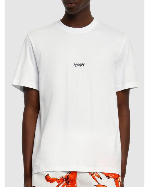 Hombre Camiseta De Algodón MSGM de hombre de color White