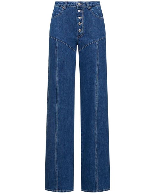 MARINE SERRE Blue Deadstock Denim High Rise Jeans