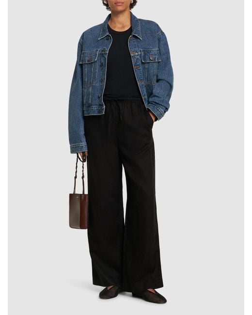 DUNST Black Rayon Blend Banded Pants