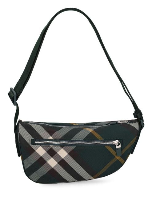 Borsa shield check di Burberry in Black da Uomo
