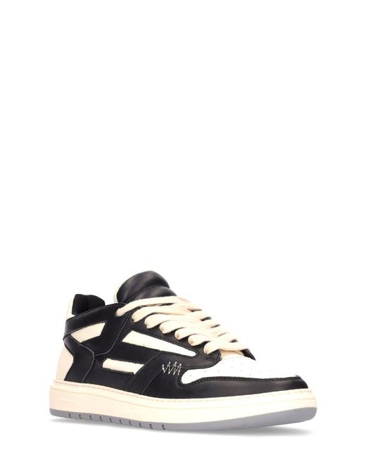 Represent White Reptor Low Leather Sneakers for men