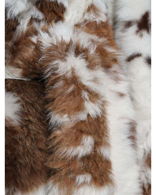 Bottega Veneta Natural Regular Fit Spotted Shearling Coat