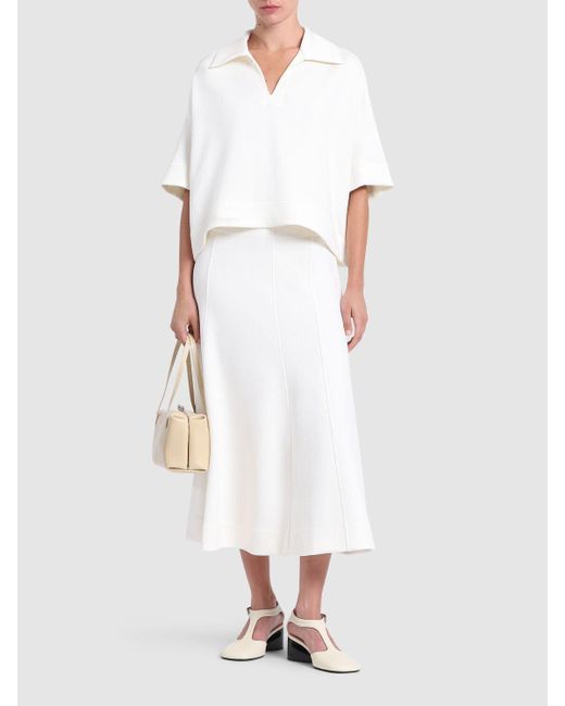 Jil Sander テクスチャード ミディスカート Natural