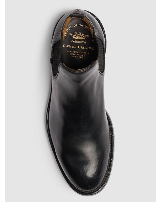 Officine Creative Black Temple Leather Chelsea Boots for men