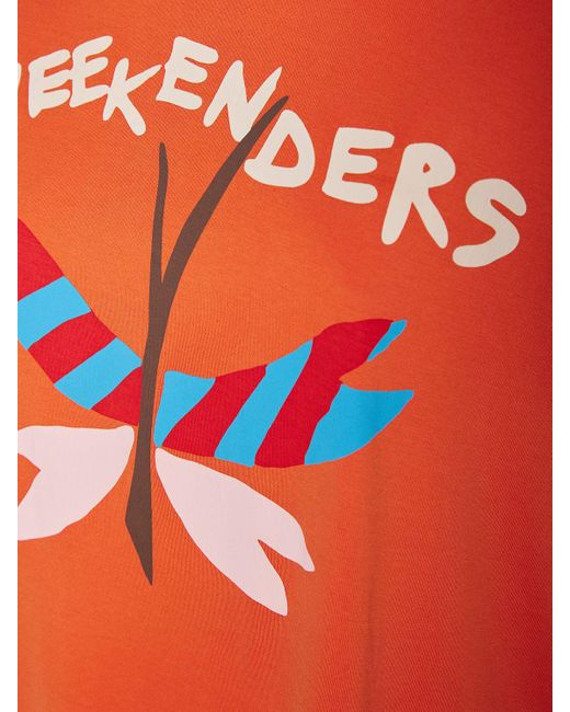 Camiseta de algodón jersey estampado Weekend by Maxmara de color Orange