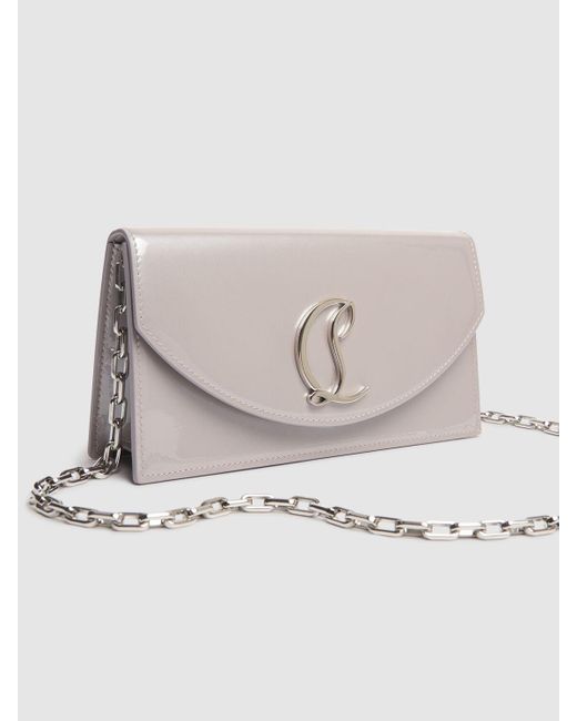 Christian Louboutin Gray Damen Lacklederclutch „Loubi54“