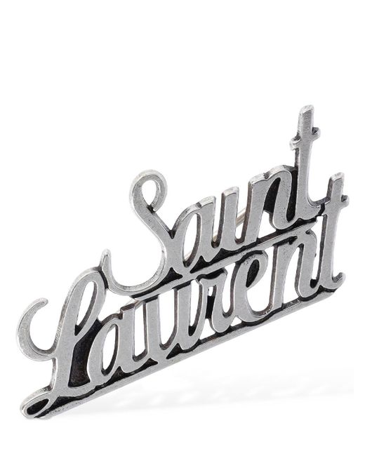 Broche Saint Laurent en coloris Metallic