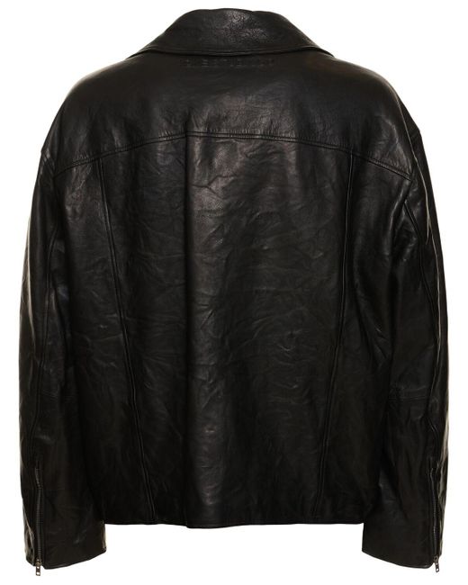 Acne Black Liker Distressed Leather Jacket for men