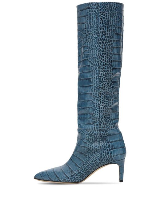 Botas Altas De Piel Efecto Cocodrilo 60mm Paris Texas de color Azul | Lyst