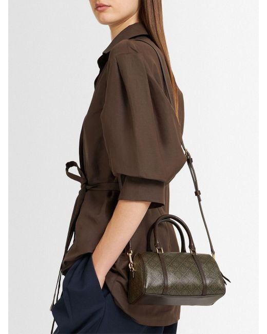 Tory Burch Brown Damen Mini Barrel-Bag Mit T-Monogramm