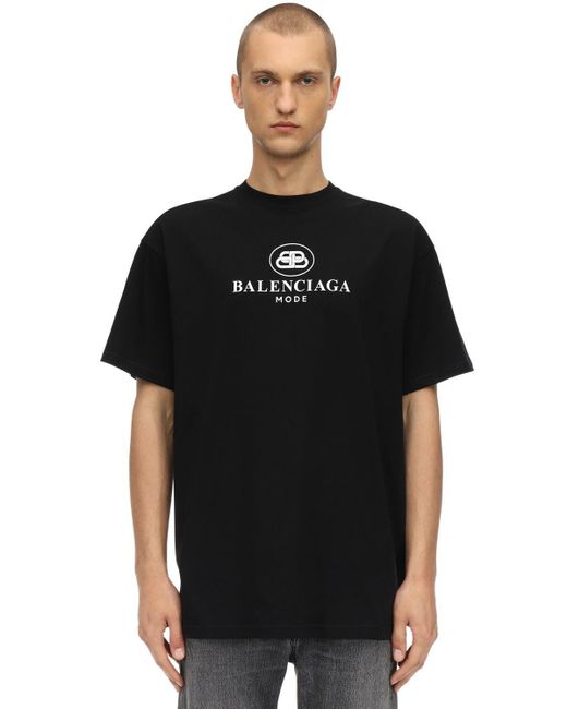 Balenciaga T-Shirt in normaler Passform mit BB Print in Black für Herren