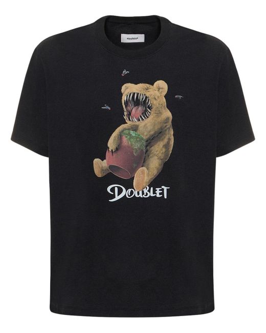 Doublet Black Violent Bear Cotton T-shirt for men