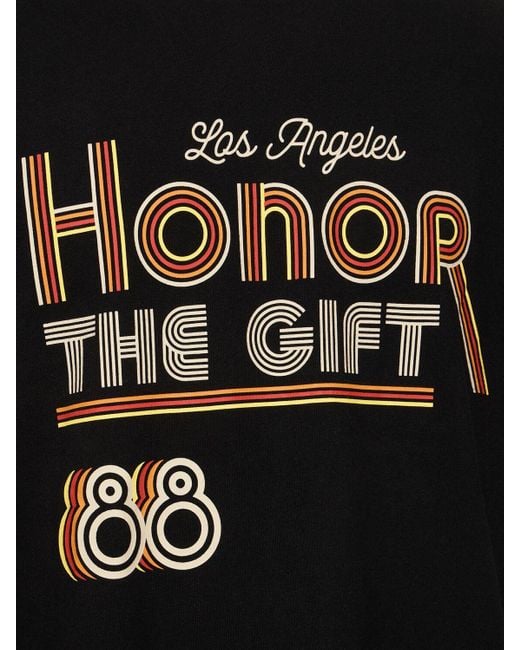Honor The Gift Black A-spring Retro Honor Cotton T-shirt for men