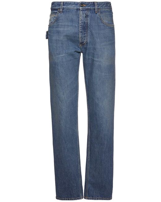 Bottega Veneta Blue Medium Washed Straight Denim Jeans for men