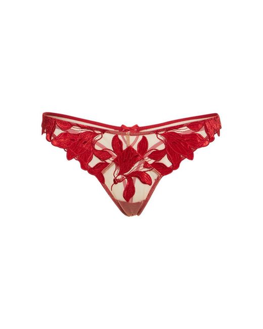 Fleur Du Mal Velvet Lily Embroidered Lace Thong Lyst Fleur Du Mal Velvet Lily Embroidered Lace Thong Lyst