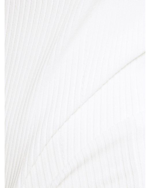 Maglia in viscosa stretch a costine di Alberta Ferretti in White