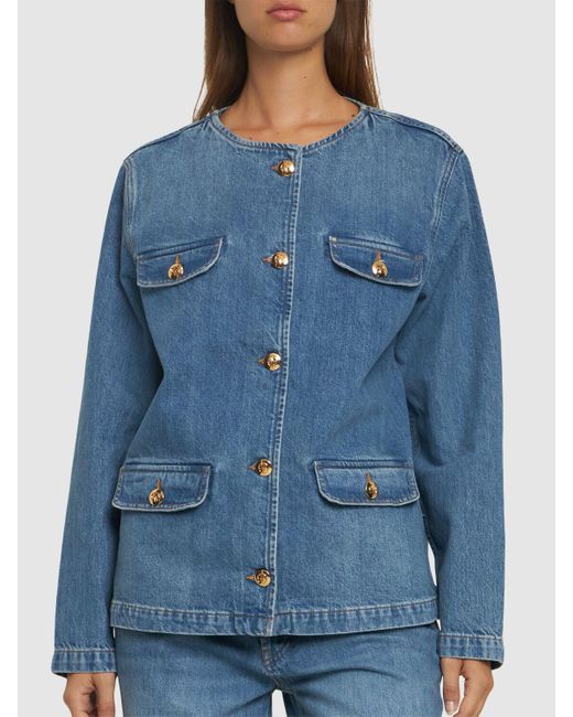 Anine Bing Blue Janet Cotton Denim Jacket