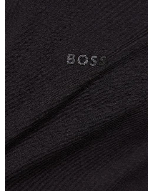 Boss T-shirt Aus Baumwolljersey Mit Logo "thompson" in Black für Herren
