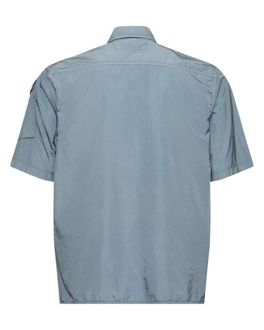 C P Company Herren Chrome-R Short Sleeve Overshirt in Blue für Herren