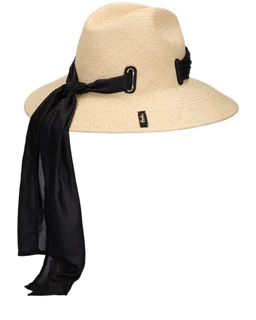 Borsalino Black Samantha Straw Panama Hat