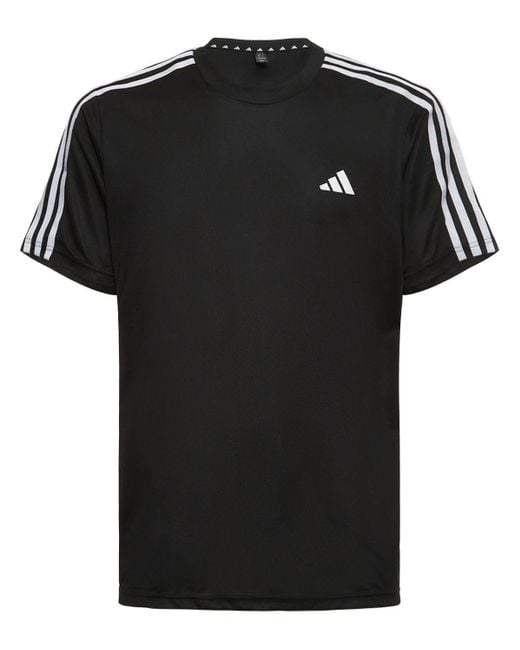 T-shirt base 3 stripes di Adidas Originals in Black da Uomo