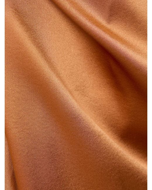 Robe en satin de soie stretch Forte Forte en coloris Brown