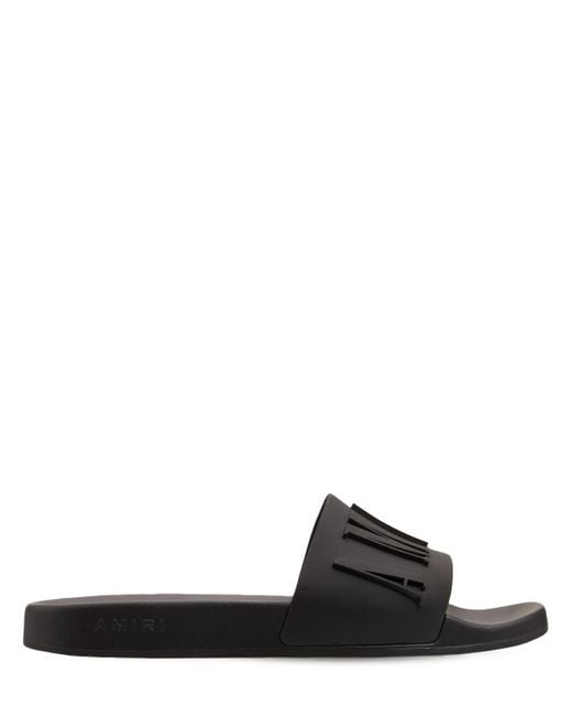 Amiri Logo Rubber Slide Sandals in Black for Men - Lyst