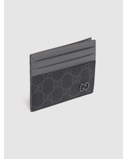 メンズ Gucci Bicolor Gg Card Case Gray