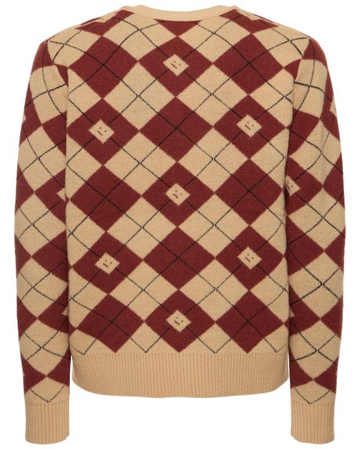 Acne Brown Kwanny Wool Blend Jacquard Cardigan for men