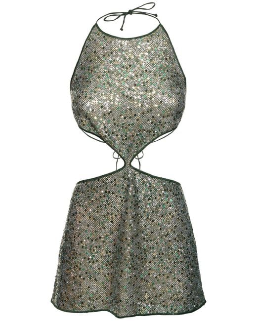 Oseree Green Minikleid Mit Verzierung