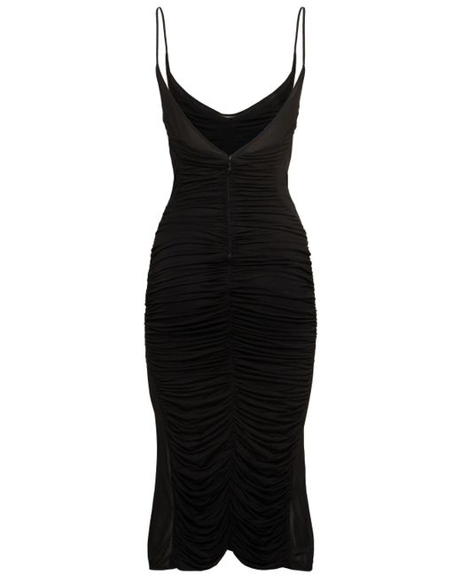 Mugler シアージャージー ミディドレス Black